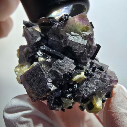Colorful Phantom Fluorite, Schorl Tourmaline, Muscovite Specimen Erongo, Namibia 43*40*36mm #12123