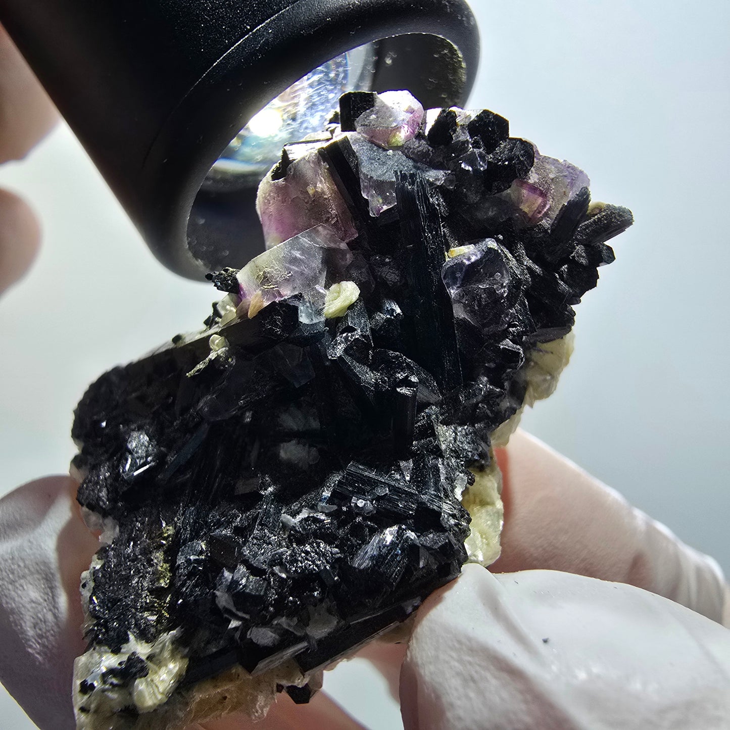 Colorful Phantom Fluorite, Schorl Tourmaline, Muscovite Specimen Erongo, Namibia 47*32*22mm #12125