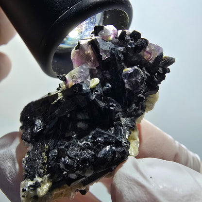 Colorful Phantom Fluorite, Schorl Tourmaline, Muscovite Specimen Erongo, Namibia 47*32*22mm #12125