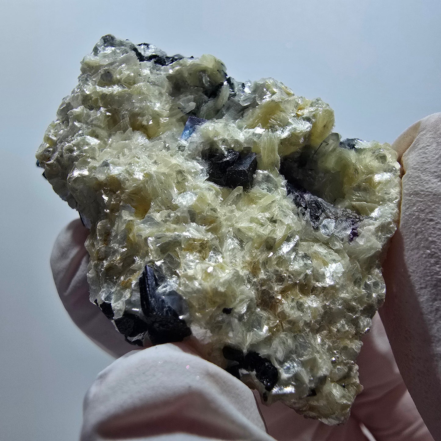 Colorful Phantom Fluorite, Schorl Tourmaline, Muscovite Specimen Erongo, Namibia 47*32*22mm #12125