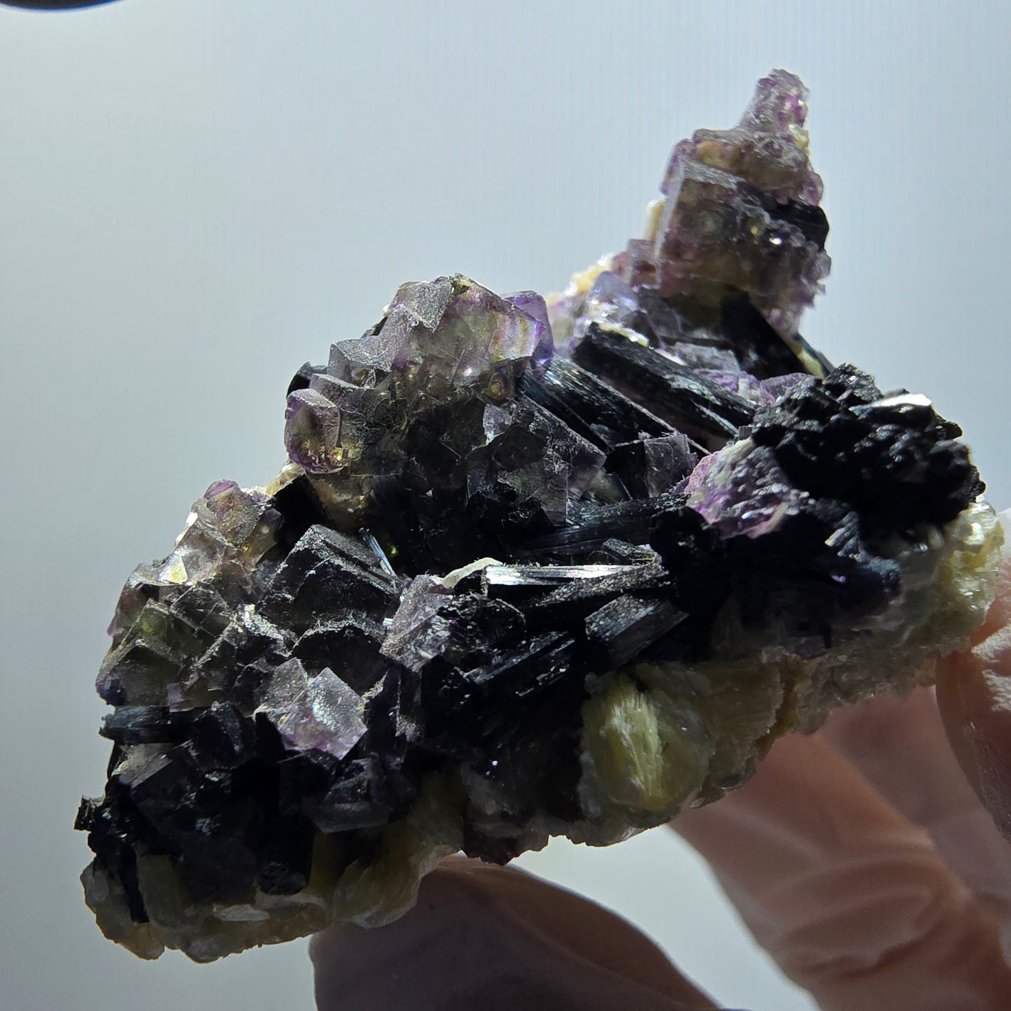 Colorful Phantom Fluorite, Schorl Tourmaline, Muscovite Specimen Erongo, Namibia 54*41*36mm #12126