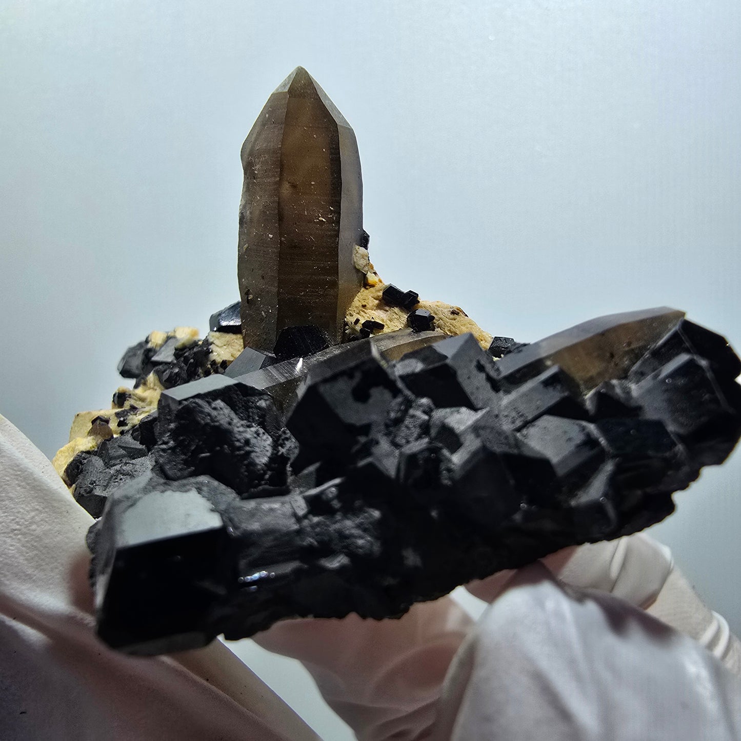 Seltene Schörl Turmalin, Rauchquarz, Orthoklas Stufe Erongo, Namibia 65*42*30mm #12130
