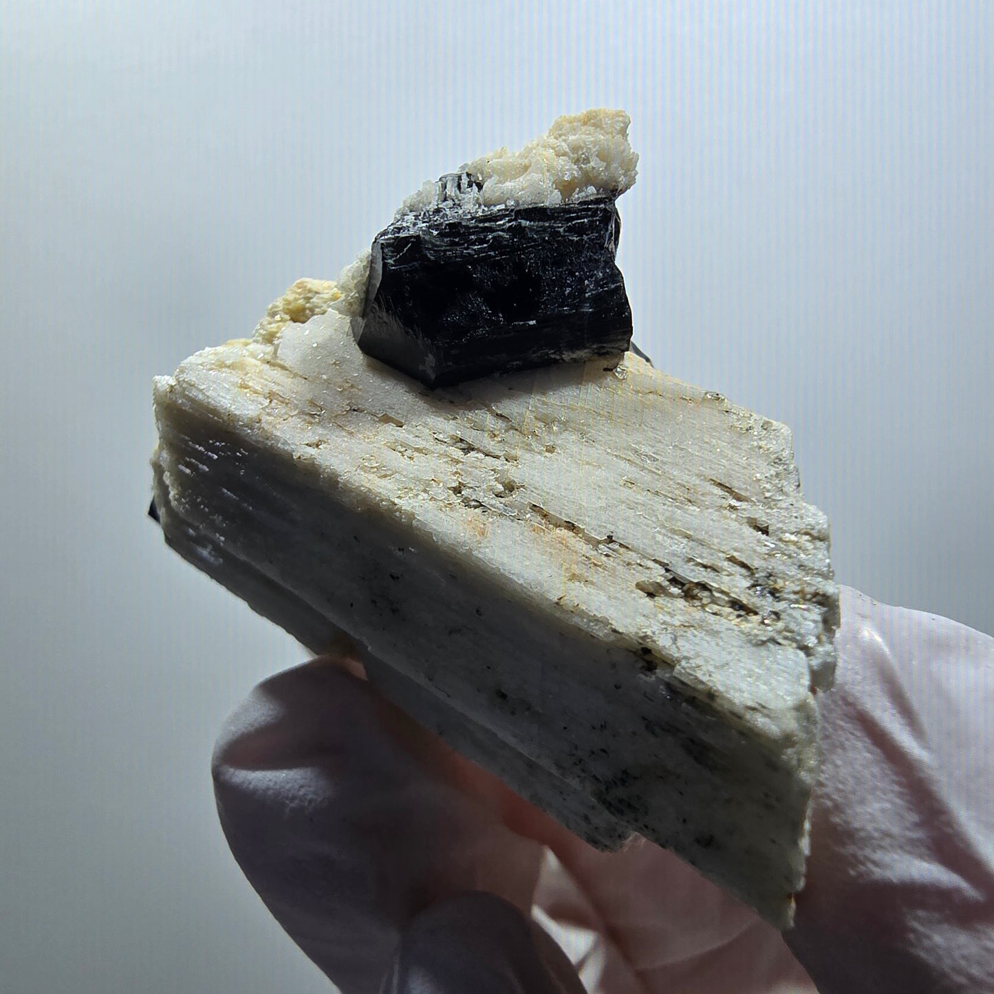 Rare Schorl Tourmaline, Orthoclase, Hyalite Opal Specimen Erongo, Namibia 46*35*25mm #12131