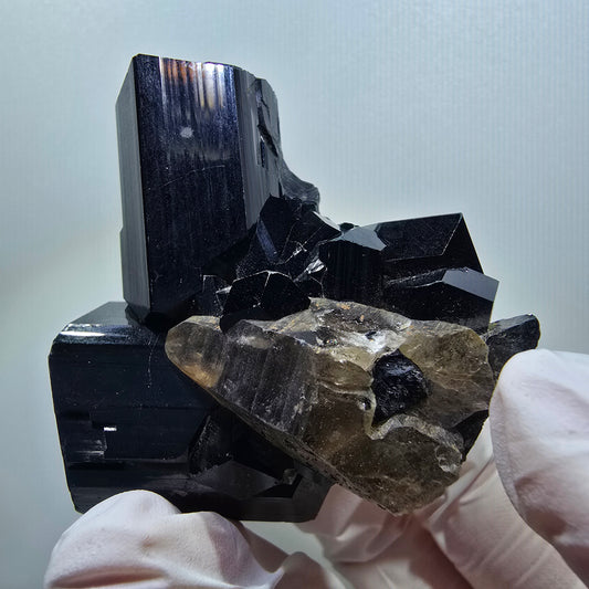 Seltene Schörl Turmalin, Rauchquarz Stufe Erongo, Namibia 52*52*36mm #12136