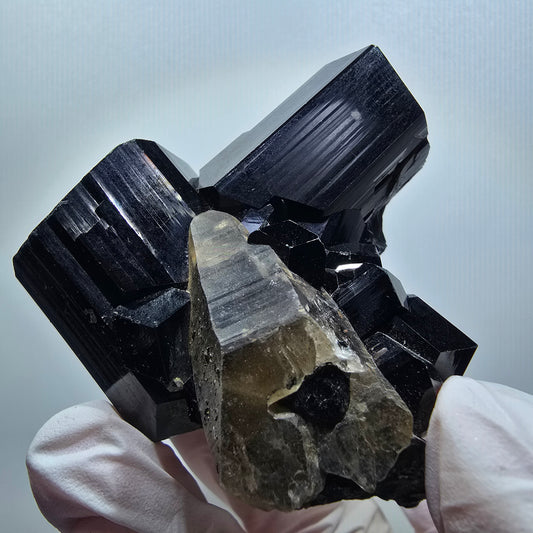 Seltene Schörl Turmalin, Rauchquarz Stufe Erongo, Namibia 52*52*36mm #12136