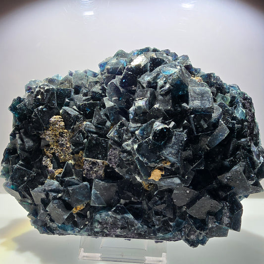 XL Phantom Fluorite Cube Step, Blue Butterfly Pocket, Namibia 251*143*88mm 