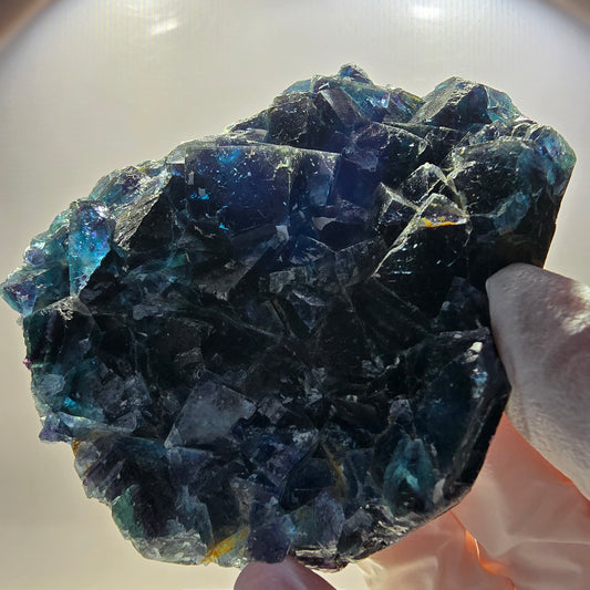 Phantom Fluorite Cube Specimen, blue Butterfly Pocket, Okorusu, Namibia 84*69*26mm 