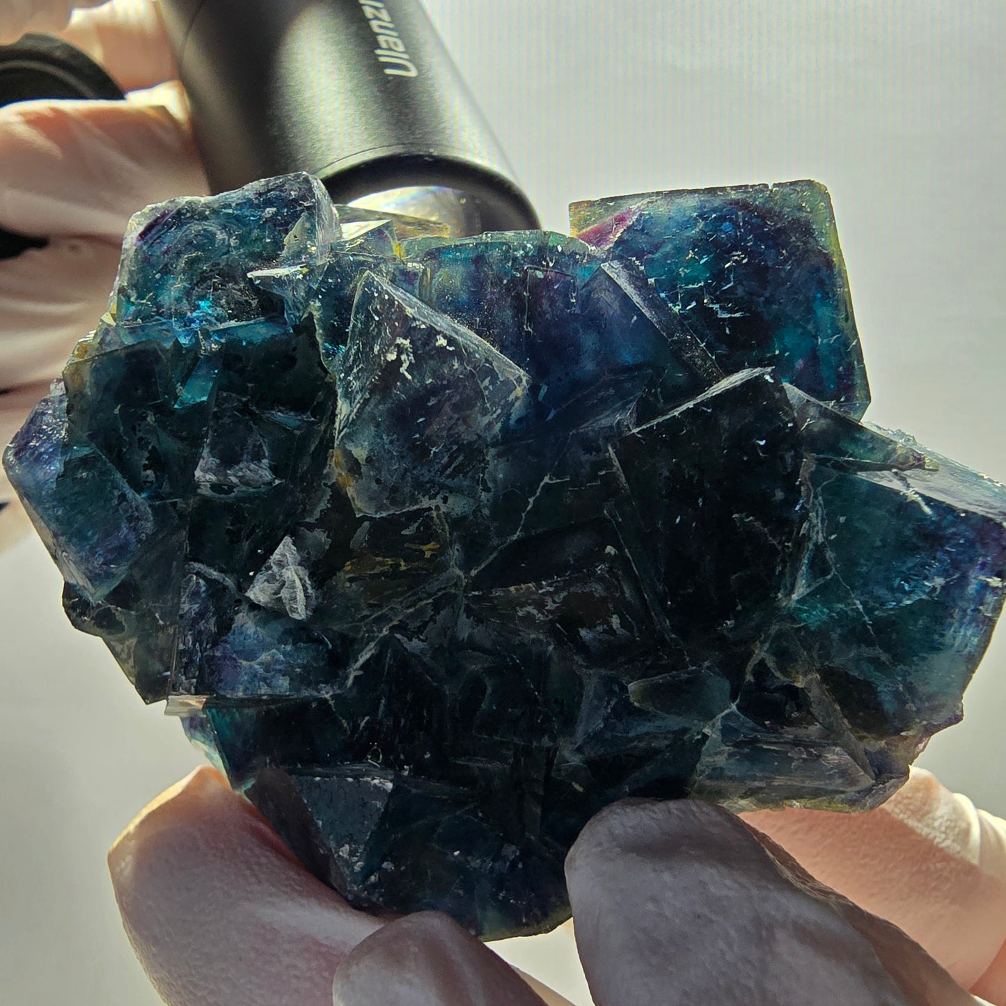 Phantom Fluorite Cube Specimen, blue Butterfly Pocket, Okorusu, Namibia 63*54*49mm 