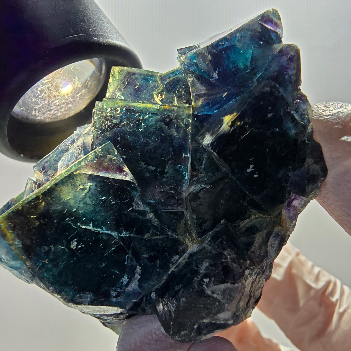 Phantom Fluorite Cube Specimen, blue Butterfly Pocket, Okorusu, Namibia 63*54*49mm 