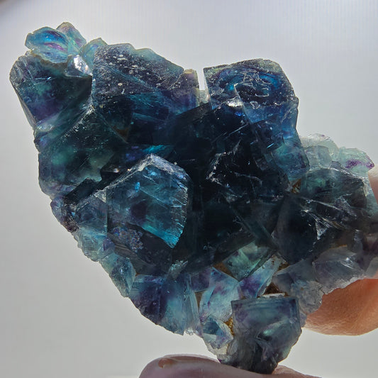 Phantom Fluorite Cube Specimen, blue Butterfly Pocket, Okorusu, Namibia 74*43*19mm 