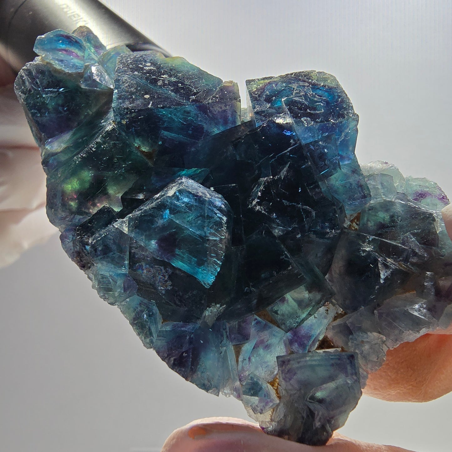 Phantom Fluorite Cube Specimen, blue Butterfly Pocket, Okorusu, Namibia 74*43*19mm 