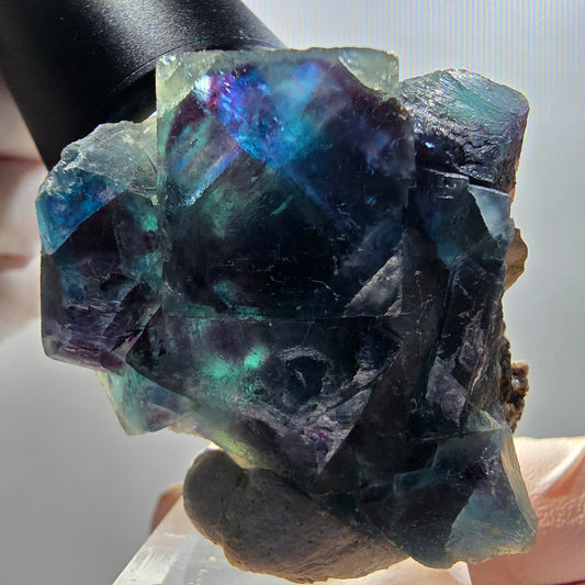 Phantom Fluorite Cube Stage, blue Butterfly Pocket, Okorusu, Namibia 48*47*16mm 