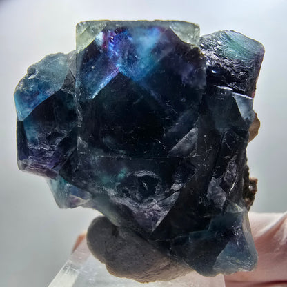 Phantom Fluorite Cube Stage, blue Butterfly Pocket, Okorusu, Namibia 48*47*16mm 