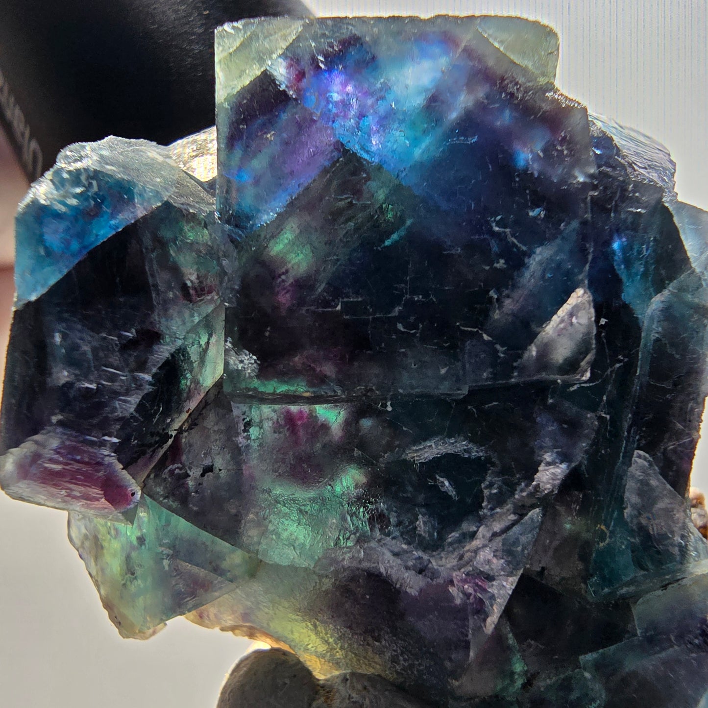 Phantom Fluorite Cube Stage, blue Butterfly Pocket, Okorusu, Namibia 48*47*16mm 