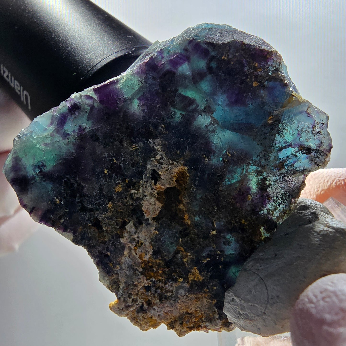 Phantom Fluorite Cube Stage, blue Butterfly Pocket, Okorusu, Namibia 48*47*16mm 