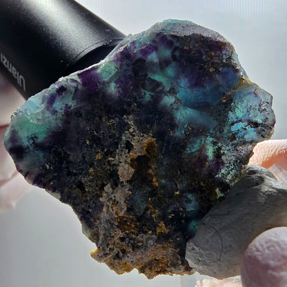 Phantom Fluorite Cube Stage, blue Butterfly Pocket, Okorusu, Namibia 48*47*16mm 