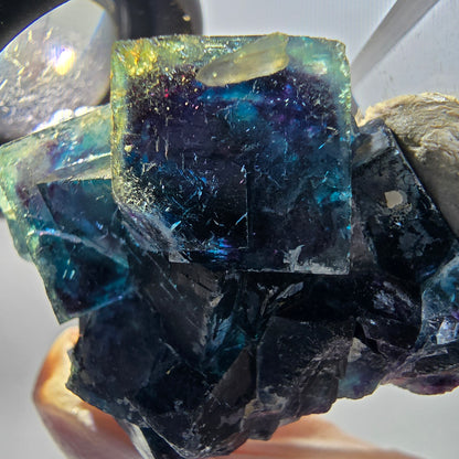 Phantom Fluorit Würfel Stufe, blau Butterfly Pocket, Okorusu, Namibia 46*30*19mm