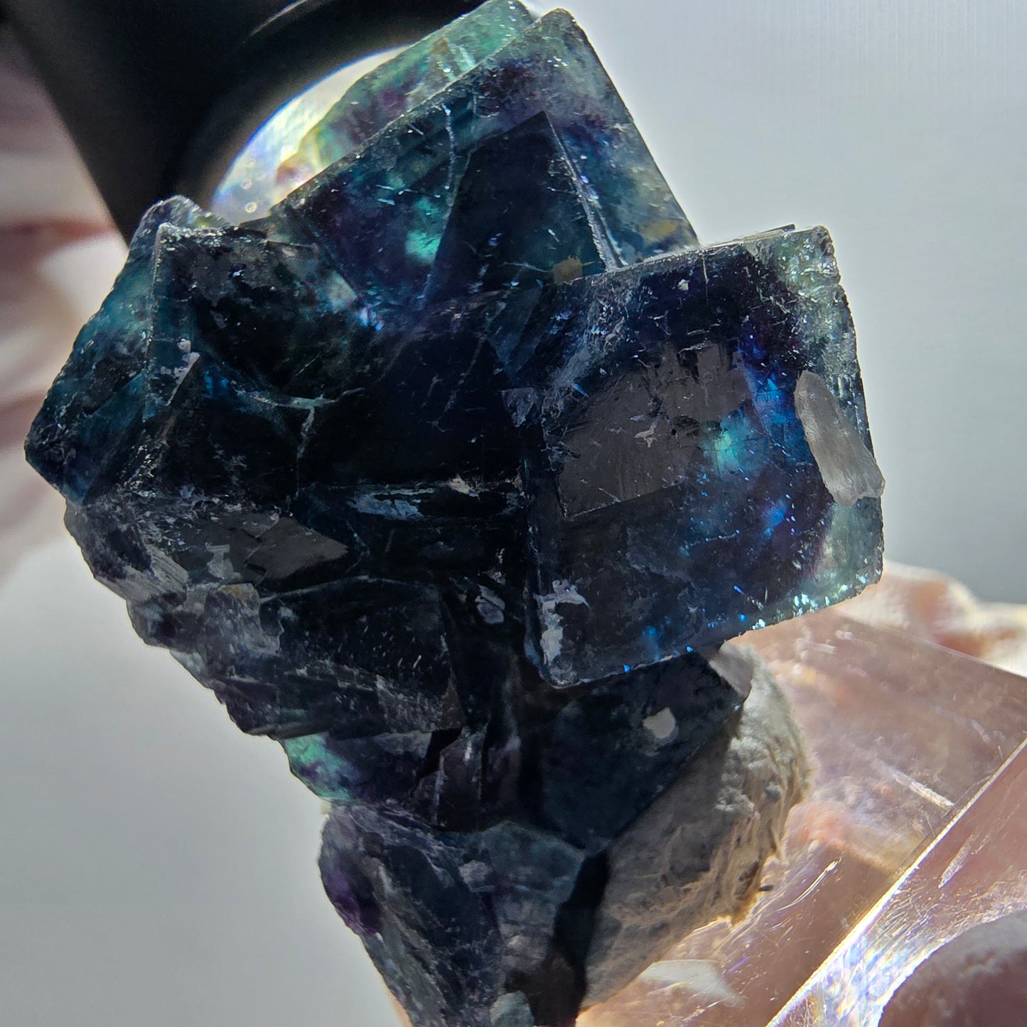 Phantom Fluorit Würfel Stufe, blau Butterfly Pocket, Okorusu, Namibia 46*30*19mm