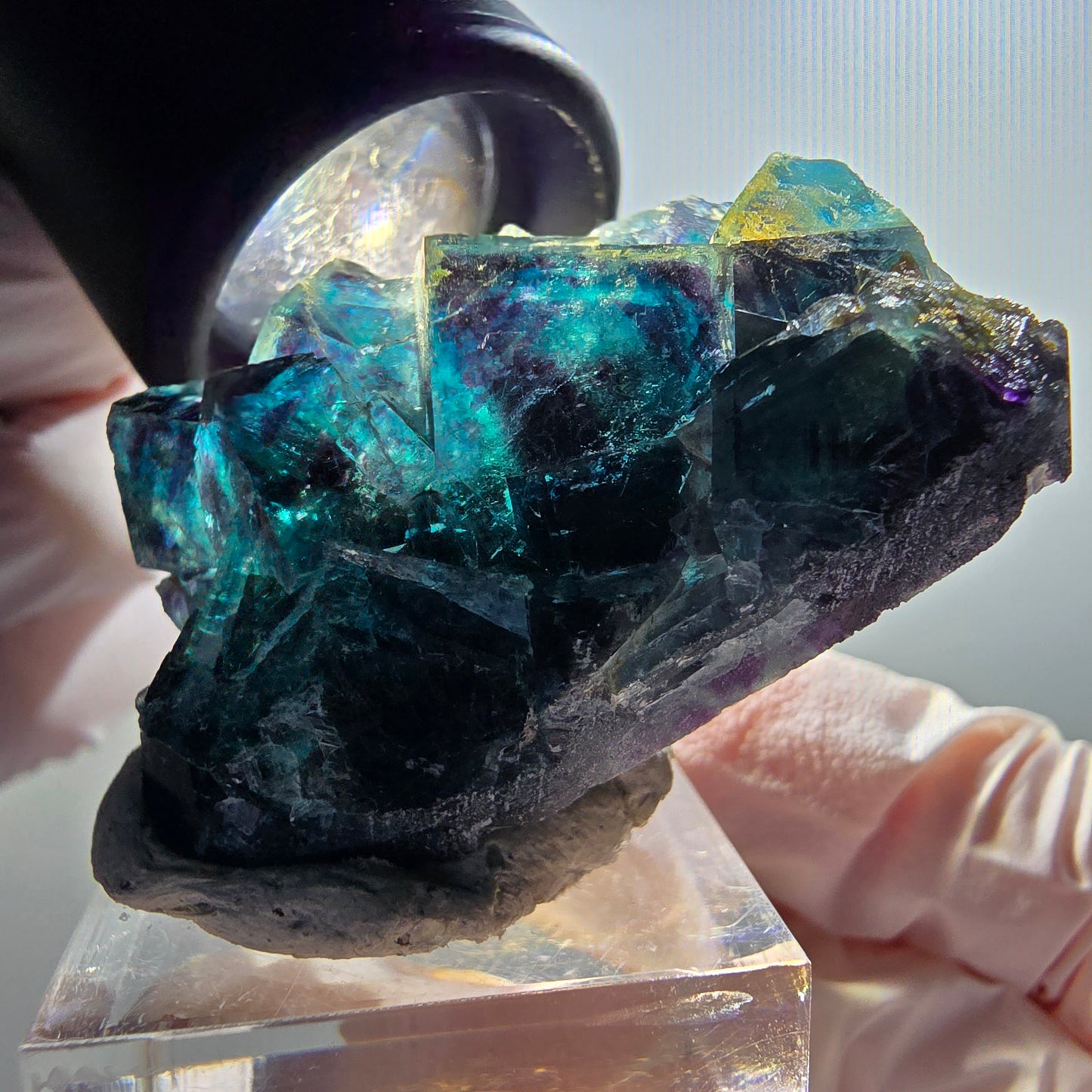 Phantom Fluorit Würfel Stufe, blau Butterfly Pocket, Okorusu, Namibia 45*29*18mm