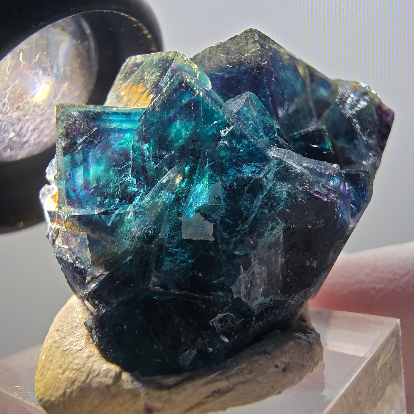 Phantom Fluorit Würfel Stufe, blau Butterfly Pocket, Okorusu, Namibia 45*29*18mm