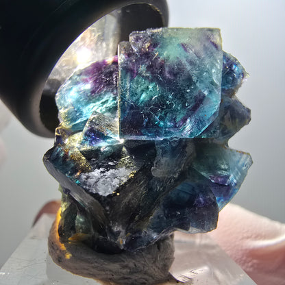 Phantom Fluorit Würfel Stufe, blau Butterfly Pocket, Okorusu, Namibia 31*27*18mm