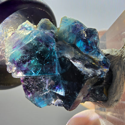 Phantom Fluorit Würfel Stufe, blau Butterfly Pocket, Okorusu, Namibia 31*27*18mm