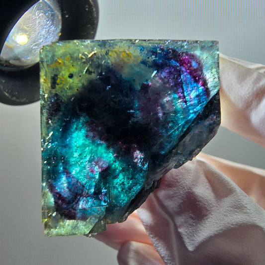 Phantom Fluorite Cube Specimen, blue Butterfly Pocket, Okorusu, Namibia 38*21*26mm 