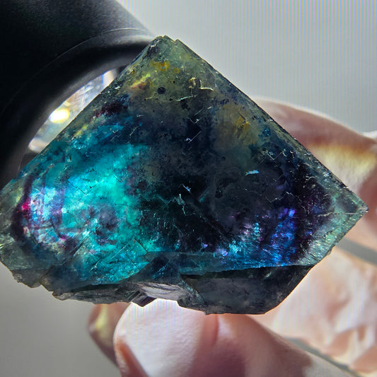 Phantom Fluorite Cube Specimen, blue Butterfly Pocket, Okorusu, Namibia 38*21*26mm 