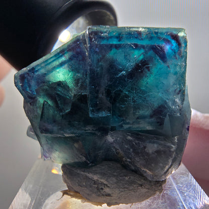 Phantom Fluorit Würfel Stufe, blau Butterfly Pocket, Okorusu, Namibia 29*26*18mm