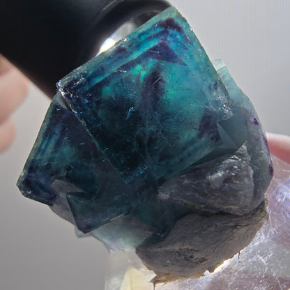 Phantom Fluorit Würfel Stufe, blau Butterfly Pocket, Okorusu, Namibia 29*26*18mm