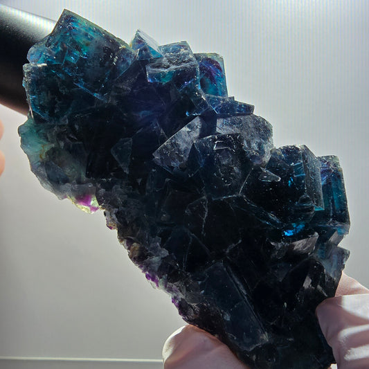 Phantom Fluorite Cube Specimen, blue Butterfly Pocket, Okorusu, Namibia 96*51*30mm 