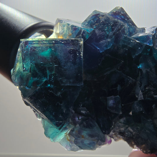 Phantom Fluorite Cube Specimen, blue Butterfly Pocket, Okorusu, Namibia 96*51*30mm 