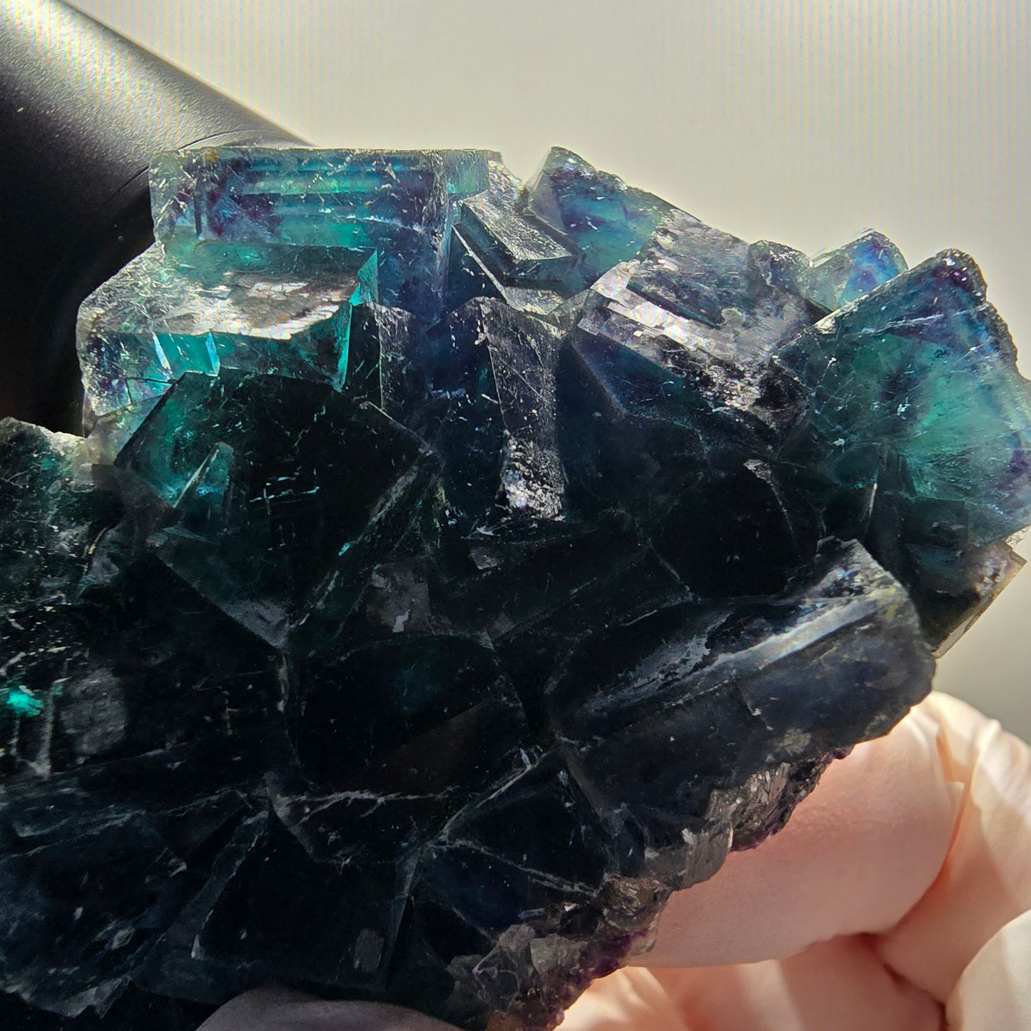 Phantom Fluorite Cube Specimen, blue Butterfly Pocket, Okorusu, Namibia 96*51*30mm 