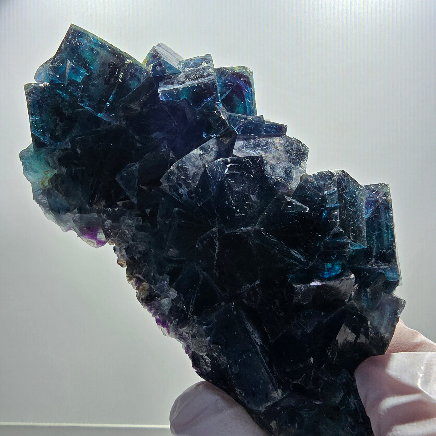 Phantom Fluorite Cube Specimen, blue Butterfly Pocket, Okorusu, Namibia 96*51*30mm 