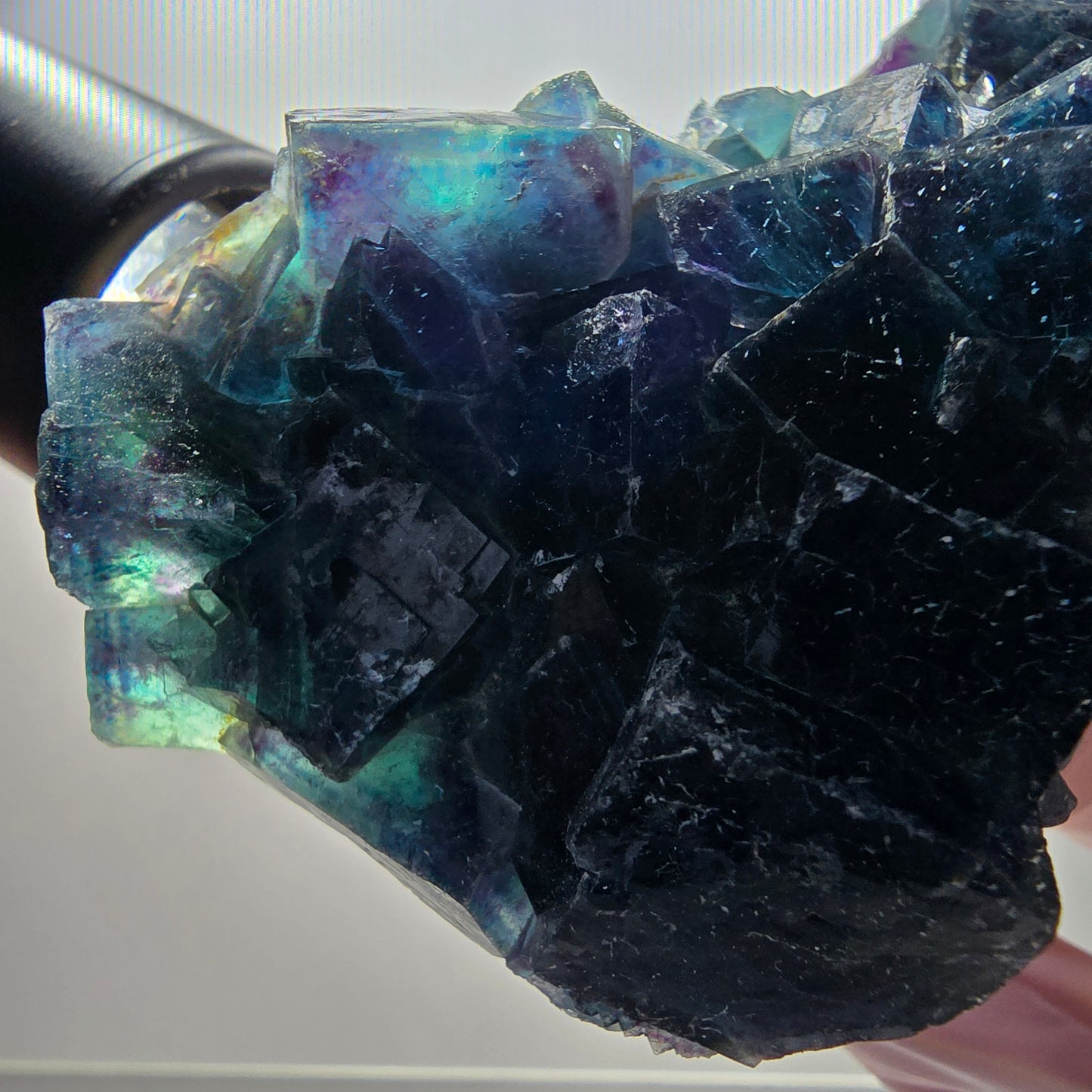 Phantom Fluorite Cube Specimen, blue Butterfly Pocket, Okorusu, Namibia 96*51*30mm 