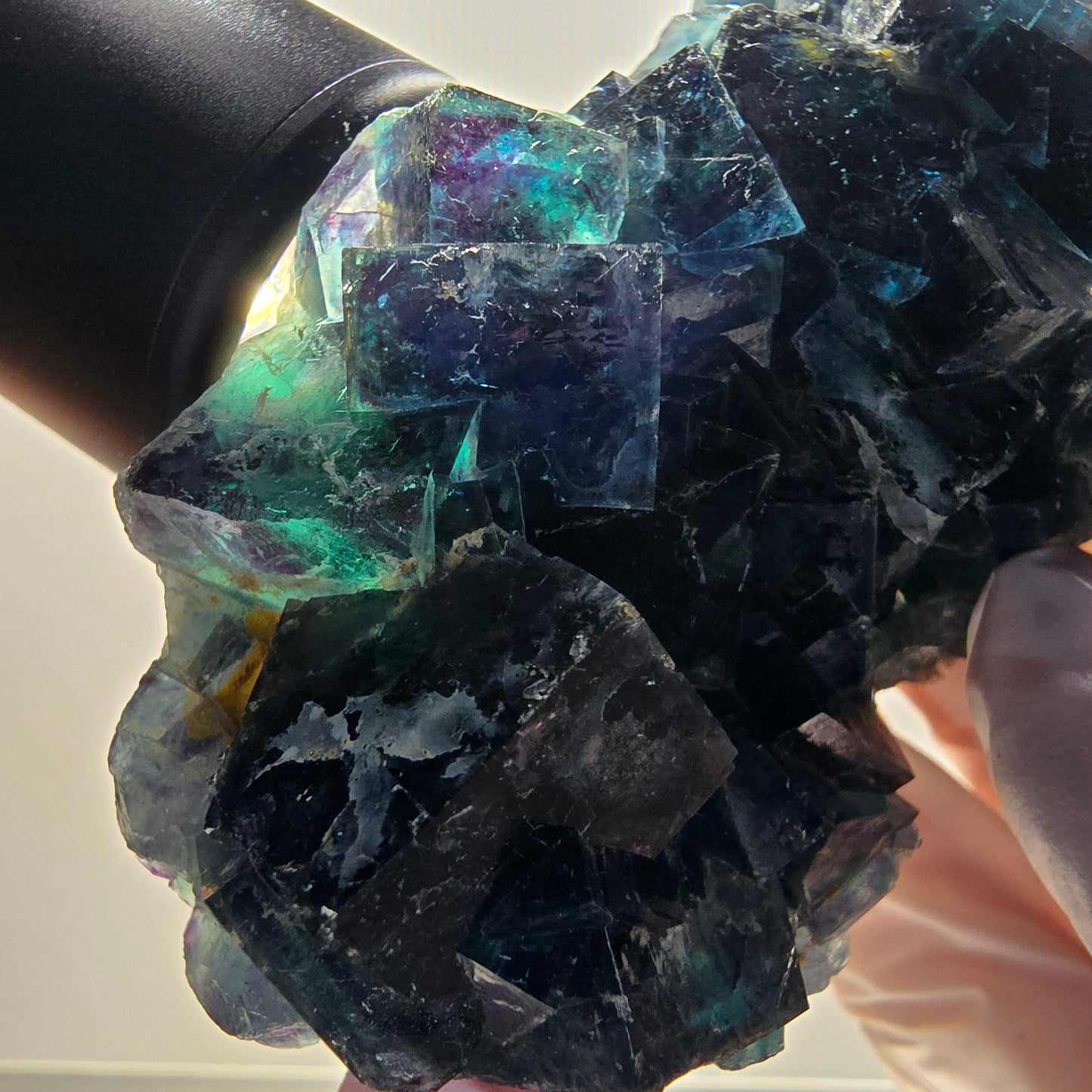 Phantom Fluorite Cube Specimen, blue Butterfly Pocket, Okorusu, Namibia 96*51*30mm 