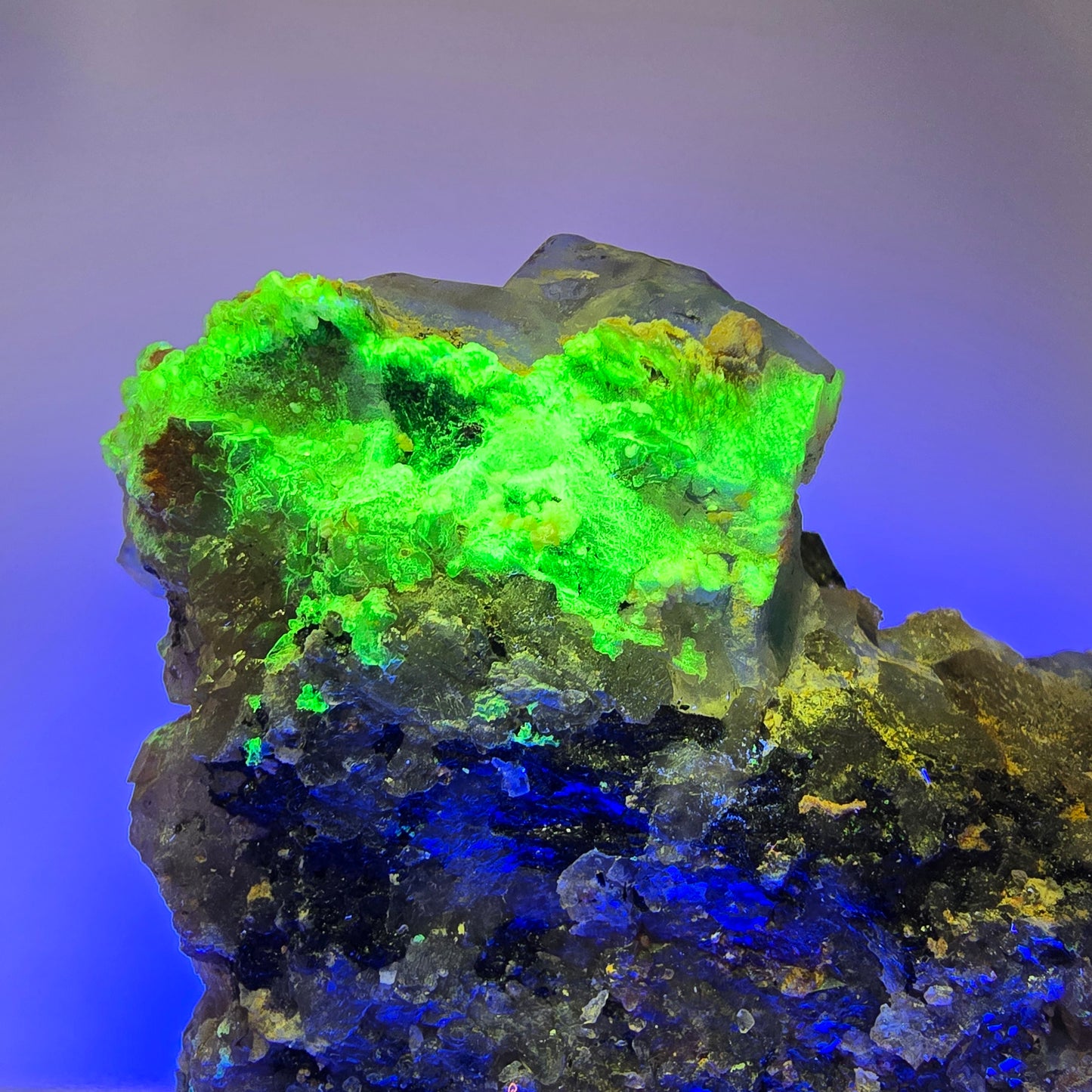 Fluorite fantôme XL, quartz fumé, tourmaline Schörl, hyalite Erongo, Namibie 170*122*53mm #12164 