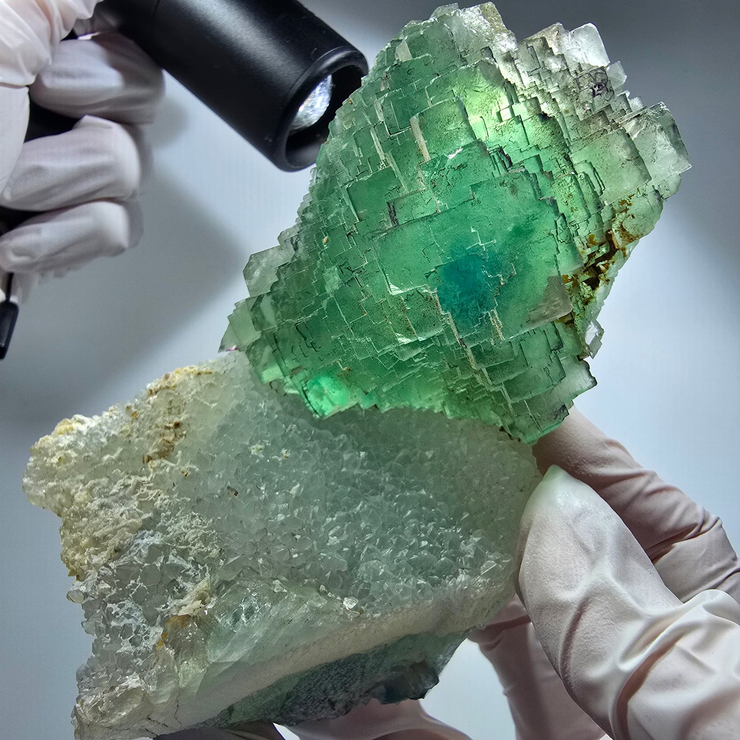 Large phantom fluorite, stepped, quartz specimen Omehane, Brandberg Area, Namibia 115*61*51mm #12170 