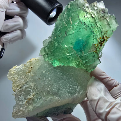 Large phantom fluorite, stepped, quartz specimen Omehane, Brandberg Area, Namibia 115*61*51mm #12170 