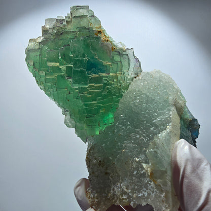 Large phantom fluorite, stepped, quartz specimen Omehane, Brandberg Area, Namibia 115*61*51mm #12170 