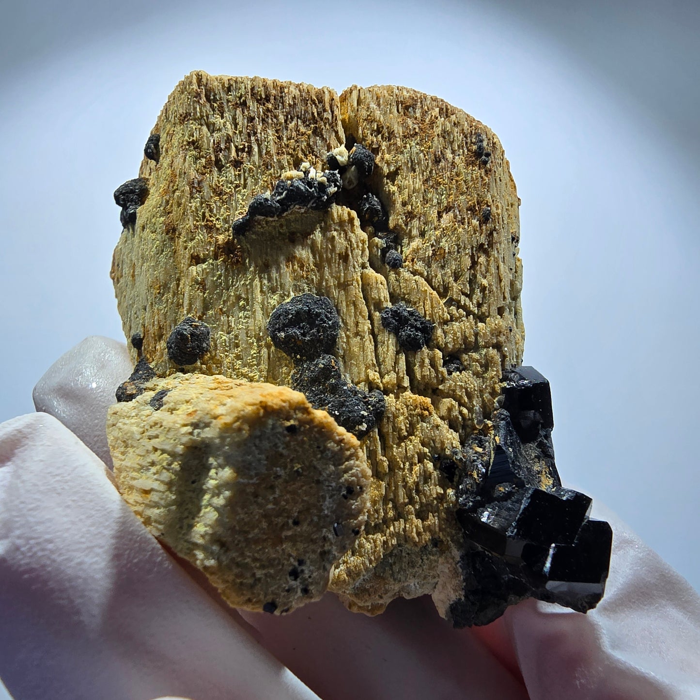 Rare spécimen de tourmaline schorl et d'orthose, Erongo, Namibie, 67 x 54 x 39 mm, n° 12172 