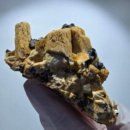 Rare schorl tourmaline, smoky quartz, orthoclase specimen Erongo, Namibia 79*56*36mm #12173 
