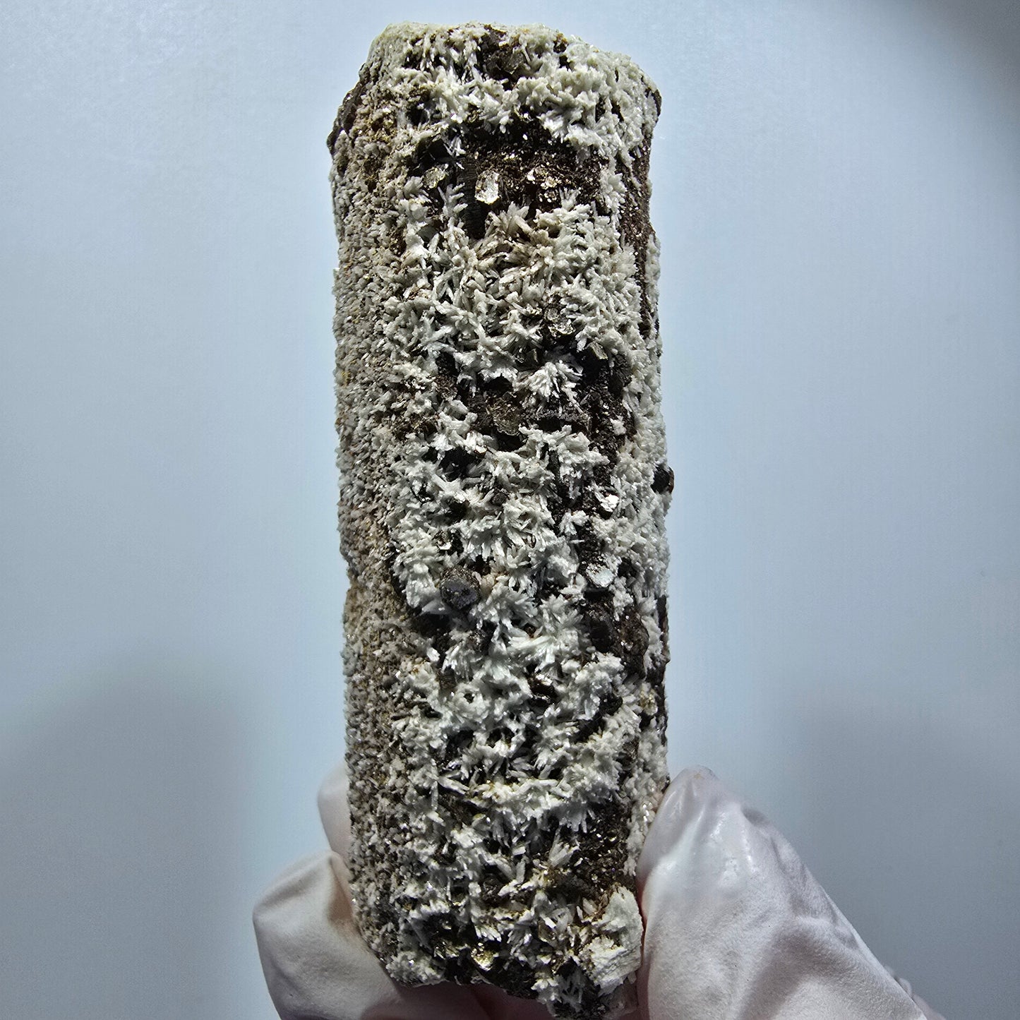 Schörl tourmaline, hyalite opal, muscovite, orthoclase Erongo, Namibia 83*32*29mm #12174 