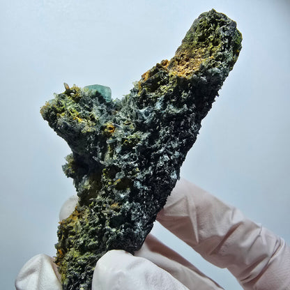 Rare fluorite, schorl tourmaline specimen, green-blue, Erongo, Namibia, 75*37*37mm #12181 