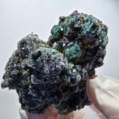 Rare fluorite, schorl tourmaline specimen, green-blue, Erongo, Namibia, 77*66*40mm #12183 