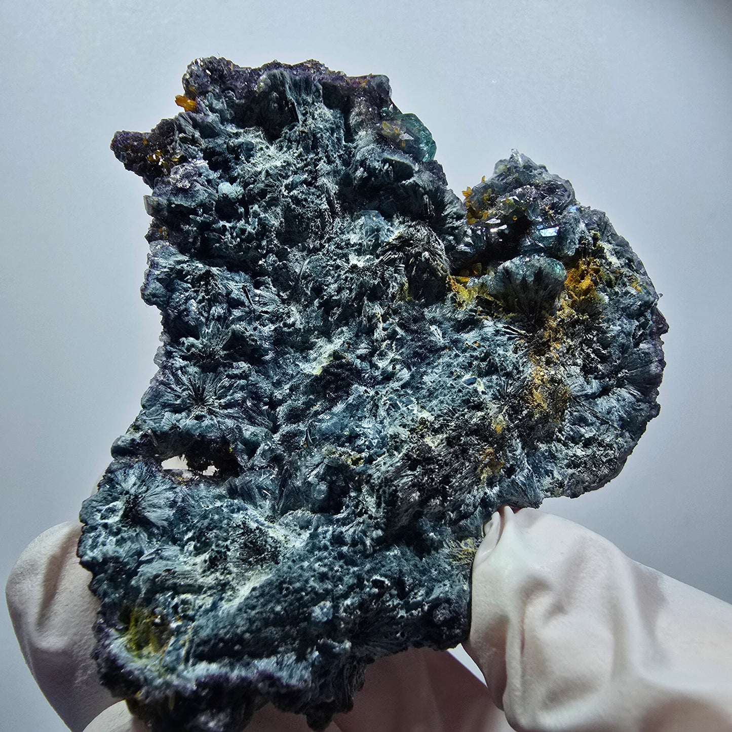Rare fluorite, schorl tourmaline specimen, green-blue, Erongo, Namibia, 77*66*40mm #12183 