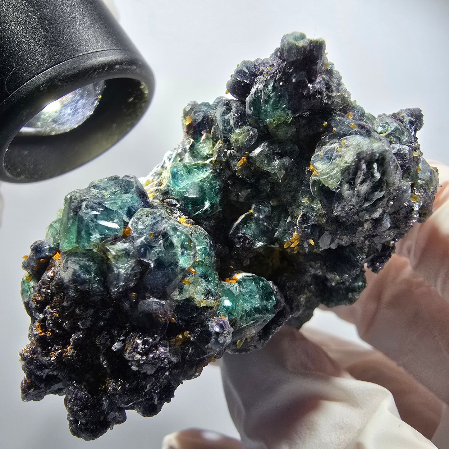 Rare fluorite, schorl tourmaline specimen, green-blue, Erongo, Namibia, 77*66*40mm #12183 
