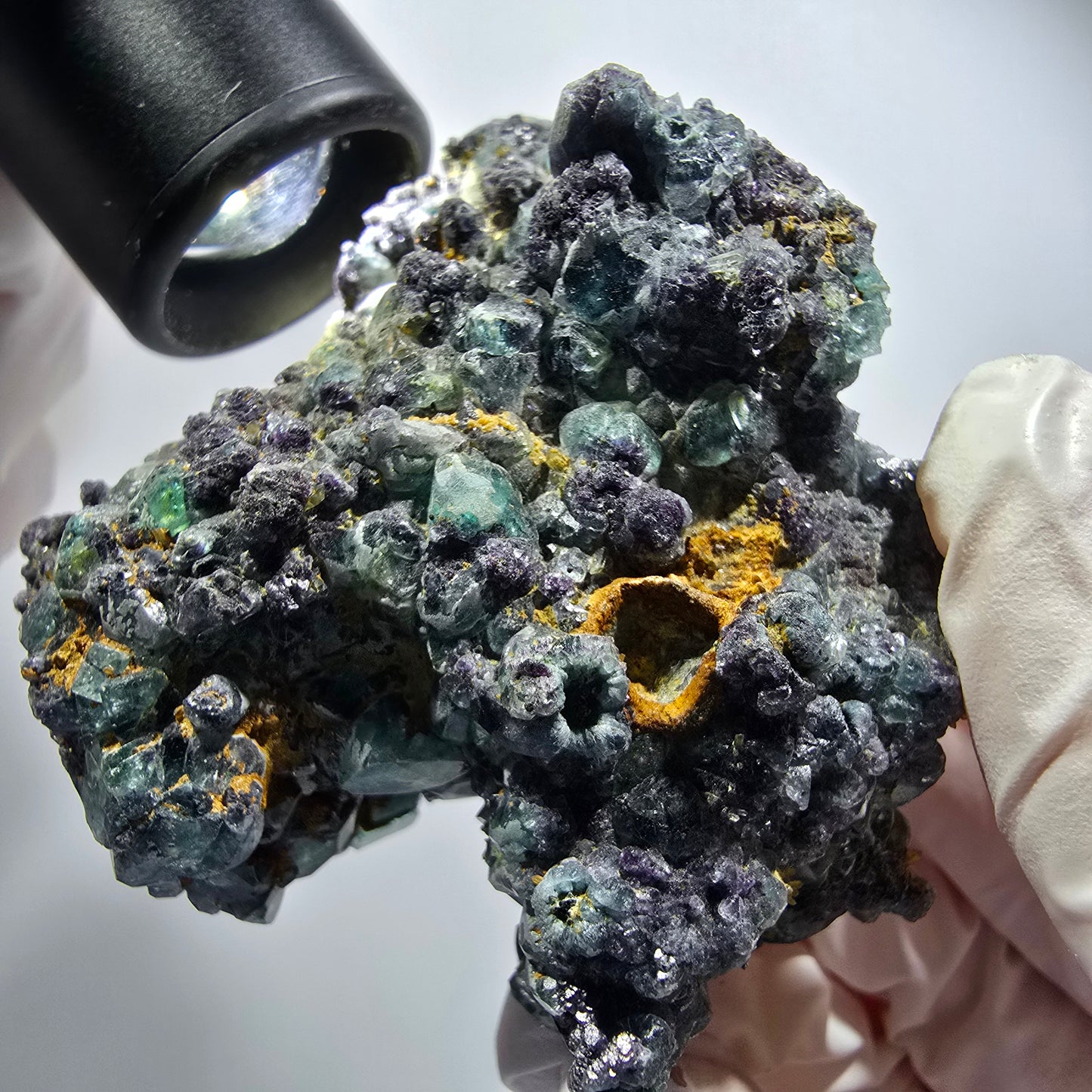 Rare fluorite, schorl tourmaline specimen, green-blue, Erongo, Namibia, 77*66*40mm #12183 