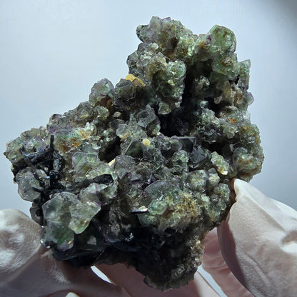 Phantom Fluorite, Schörl Tourmaline, Muscovite, Hyalite Stage Erongo, Namibia 67*49*35mm #12186 