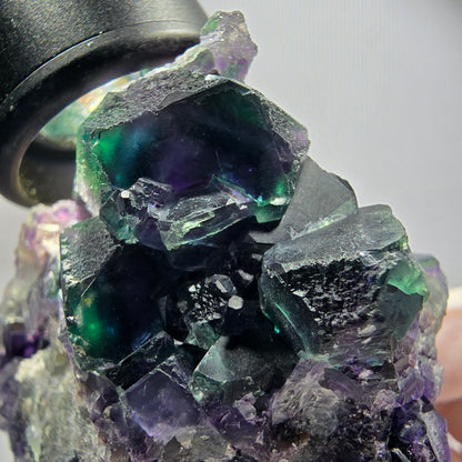 Seltene Phantom Fluorit Würfel Stufe, grün lila Erongo, Namibia 79*56*40mm #12189